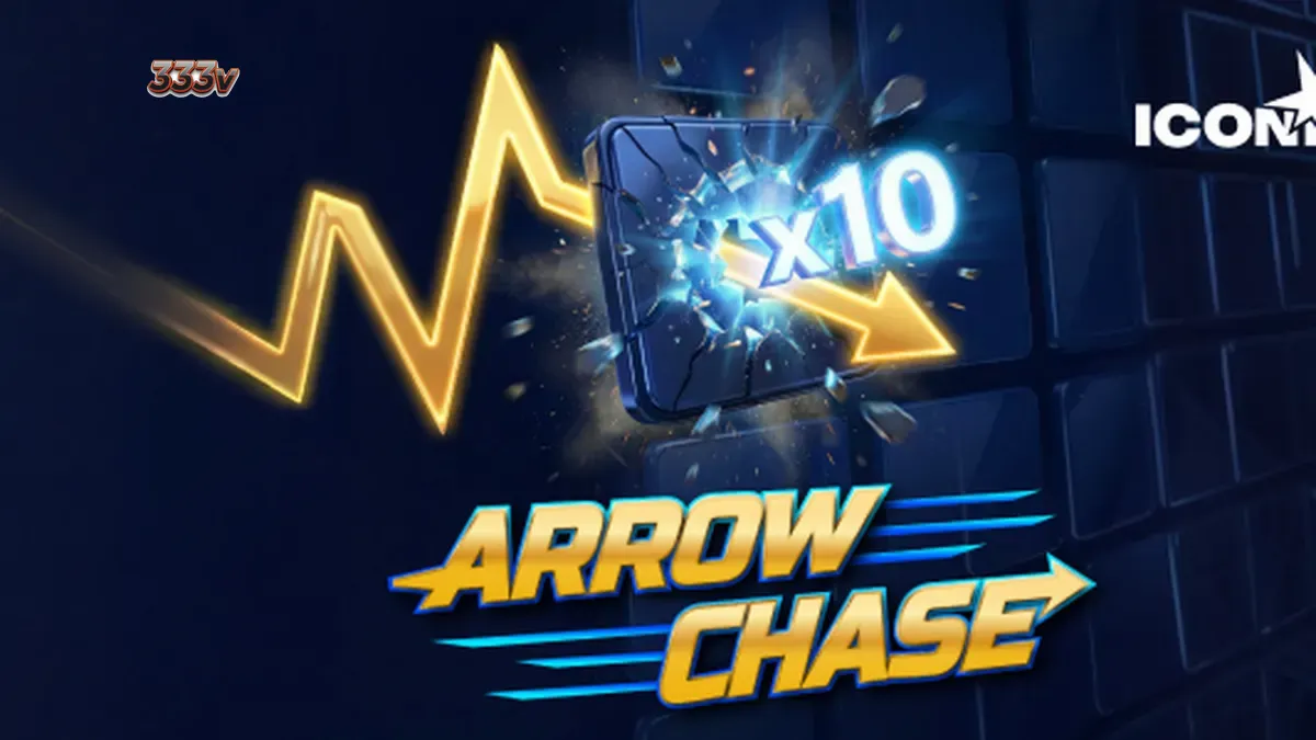 Tampilan antarmuka permainan virtual Arrow Chase dengan elemen grid pengali